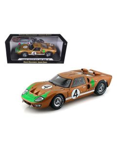 1966 Ford GT-40 MK 2 Gold #4 1/18 Diecast Car Model by Shelby Collectibles