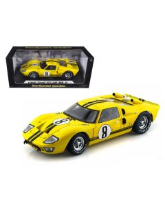 1966 Ford GT-40 MK II #8 Yellow with Black Stripes 1/18 Diecast Model Car by Shelby Collectibles