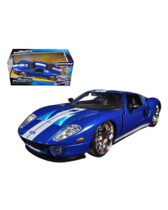 Ford GT Blue with White Stripes "Fast & Furious 7" (2015) Movie 1/24 Diecast Model Car by Jada