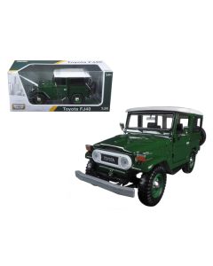 Toyota FJ40 Dark Green with White Top 1/24 Diecast Model Car by Motormax