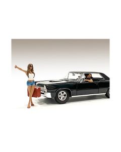 Hitchhiker 2 piece Figurine Set (White Shirt) for 1/18 Scale Models by American Diorama