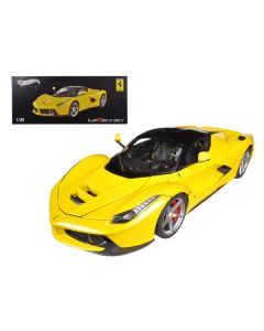 Ferrari LaFerrari F70 Hybrid Yellow with Black Top "Elite Edition" Series 1/18 Diecast Model Car by Hot Wheels