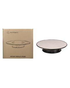 Rotary Display Turntable Stand Medium 10 Inches with Silver Top for 1/64, 1/43, 1/32, 1/24, 1/18 Scale Models by Autoart