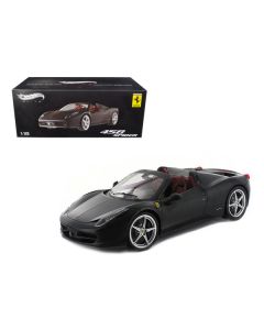 Ferrari 458 Italia Spider Matt Black Elite Edition 1/18 Diecast Car Model by Hot Wheels