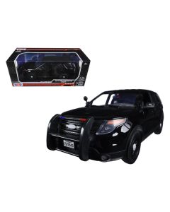 2015 Ford Police Interceptor Utility Special Service Plain Black 1/18 Diecast Model Car by Motormax