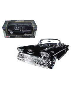 1958 Chevrolet Impala Convertible Black 1/24 Diecast Model Car by Motormax