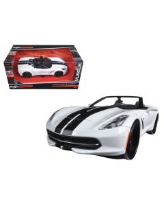 2014 Chevrolet Corvette Stingray Convertible White/Black "Modern Muscle" 1/24 Diecast Model Car by Maisto