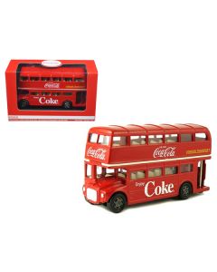 1960 Routemaster London Double Decker Bus Red "Coca-Cola" 1/64 Diecast Model by Motorcity Classics