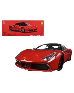 Ferrari 488 GTB Red with Black Top "Signature Series" 1/18 Diecast Model Car by Bburago