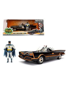 1966 Classic TV Series Batmobile with Diecast Batman and Plastic Robin in the car 1/24 Diecast Model Car by Jada