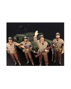 WWII Military Police 4 Piece Figure Set For 1:18 Scale Models by American Diorama