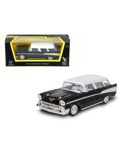 1957 Chevrolet Nomad Black with White Top 1/43 Diecast Model Car by Road Signature