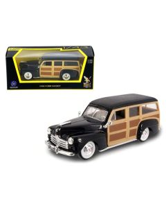 1948 Ford Woody Wagon Black 1/43 Diecast Model Car by Road Signature