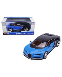 Bugatti Chiron Blue and Dark Blue 1/24 Diecast Model Car by Maisto