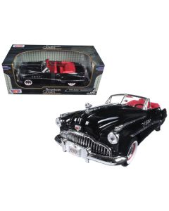 1949 Buick Roadmaster Black with Red Interior 1/18 Diecast Model Car by Motormax