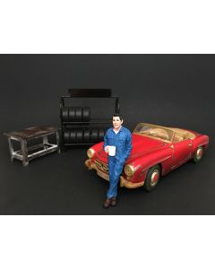 Mechanic Larry Taking Break Figure For 1:18 Scale Models by American Diorama