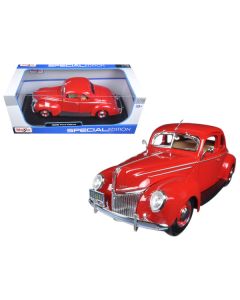 1939 Ford Deluxe Tudor Red 1/18 Diecast Model Car by Maisto