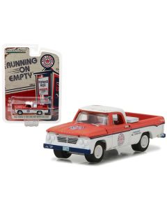 1962 Dodge D-100 Pickup Truck Long Bed with Tool Box Red Crown Gasoline 1/64 Diecast Model Car by Greenlight