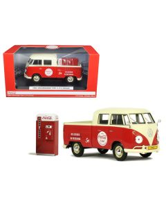 1963 Volkswagen Type 2 T1 Coca Cola Pickup  with Metal Vending Machine 1/24 Diecast Model Car by Motor City Classics