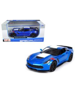 2017 Chevrolet Corvette Grand Sport Blue Metallic 1/24 Diecast Model Car by Maisto