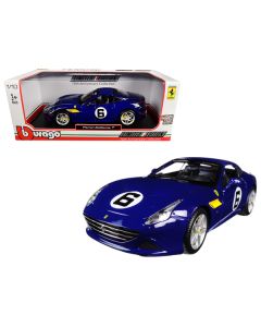 Ferrari California T Blue "Sunoco" #6 70th Anniversary 1/18 Diecast Model Car by Bburago