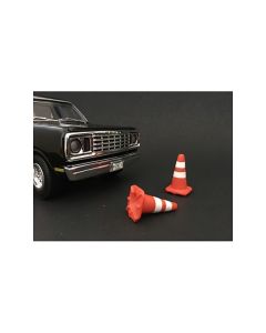 Traffic Cones Accessory Set of 4 pieces for 1/18 Scale Models by American Diorama