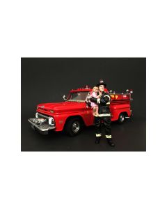 Firefighter Saving Life with Baby Figurine / Figure For 1:18 Models by American Diorama