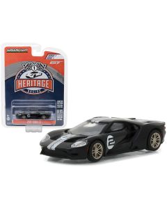  2017 Ford GT Black #2 - Tribute to 1966 Ford GT40 MK II #2 Racing Heritage Series 1 1/64 Diecast Model Car by Greenlight 