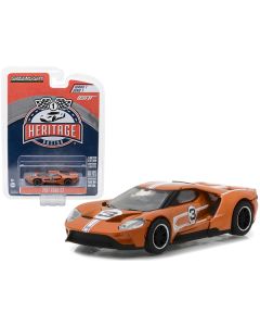 2017 Ford GT #3 Brown (Tribute to 1967 Ford GT40 MK IV #3) "Racing Heritage" Series 1 1/64 Diecast Model Car by Greenlight