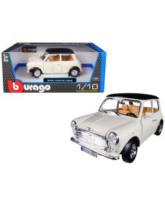 1969 Mini Cooper Beige with Black Top 1/18 Diecast Model Car by Bburago