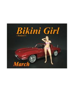 March Bikini Calendar Girl Figure for 1/24 Scale Models by American Diorama