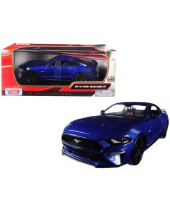 2018 Ford Mustang GT 5.0 Blue with Black Wheels 1/24 Diecast Model Car by Motormax