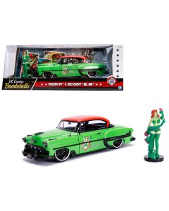 1953 Chevrolet Bel Air Green and Red Top with Poison Ivy Diecast Figure "DC Comics Bombshells" Series 1/24 Diecast Model Car by Jada