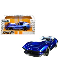 1969 Chevrolet Corvette Stingray ZL-21 Blue with White Stripe "Bigtime Muscle" 1/24 Diecast Model Car by Jada