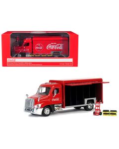 Beverage Delivery Truck "Coca-Cola" with Handcart and 4 Bottle Cases 1/50 Diecast Model by Motorcity Classics