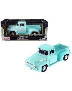 1955 Ford F-100 Pickup Truck Light Green 1/24 Diecast Model Car by Motormax