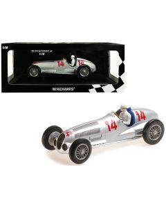 Mercedes Benz W125 (Daimler-Benz AG) #14 Manfred V. Brauchitsch 2nd Place 1937 GP Von Deutschland (The German Grand Prix) Limited Edition to 300 pieces Worldwide 1/18 Diecast Model Car by Minichamps