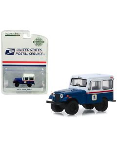 1971 Jeep DJ-5 Blue and White "United States Postal Service" (USPS) "Hobby Exclusive" 1/64 Diecast Model Car by Greenlight