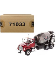 Western Star 4700 SF Concrete Mixer Truck Metallic Red with Gray Body 1/50 Diecast Model by Diecast Masters