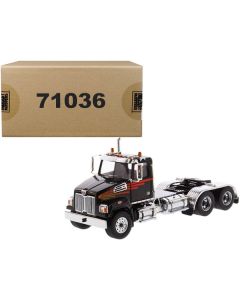 Western Star 4700 SF Tandem Day Cab Tractor Metallic Black 1/50 Diecast Model by Diecast Masters