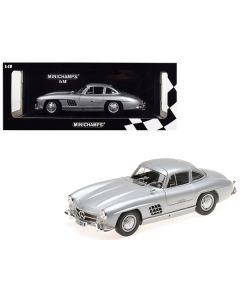 1955 Mercedes Benz 300 SL (W198) Silver Limited Edition to 600 pieces Worldwide 1/18 Diecast Model Car by Minichamps