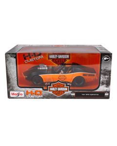 1970 Chevrolet Corvette Harley Davidson Black/Orange 1/24 Diecast Model Car by Maisto