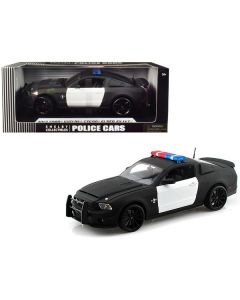 2012 Ford Shelby Mustang GT500 Super Snake Unmarked Police Car Black/White 1/18 Diecast Model Car by Shelby Collectibles