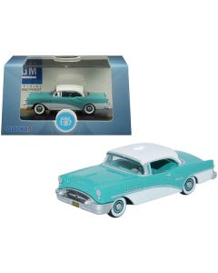 1955 Buick Century Turquoise and Polo White 1/87 (HO) Scale Diecast Model Car by Oxford Diecast