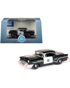 1955 Buick Century "California Highway Patrol" (CHP) Black 1/87 (HO) Scale Diecast Model Car by Oxford Diecast