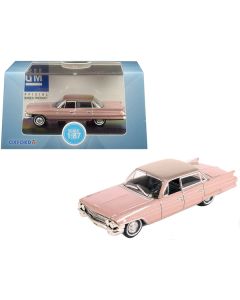 1961 Cadillac Sedan DeVille Metallic Pink 1/87 (HO) Scale Diecast Model Car by Oxford Diecast