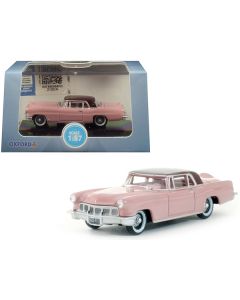 1956 Lincoln Continental Mark II Pink with Dubonnet Red Top 1/87 (HO) Scale Diecast Model Car by Oxford Diecast