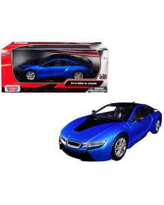 2018 BMW i8 Coupe Metallic Blue with Black Top 1/24 Diecast Model Car by Motormax