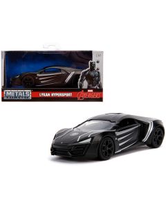 Lykan Hypersport Matt Black "Black Panther" Theme "Avengers" "Marvel" Series 1/32 Diecast Model Car by Jada