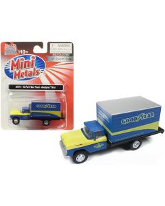 1960 Ford Box Truck "Goodyear" Blue 1/87 (HO) Scale Model by Classic Metal Works